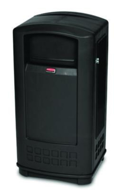 Plaza Jr. Container, 35 Gal, Plastic, Black