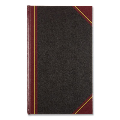 Texthide Eye-Ease Record Book, Black/Burgundy/Gold Cover, 14.25 X 8.75 Sheets, 300 Sheets/Book