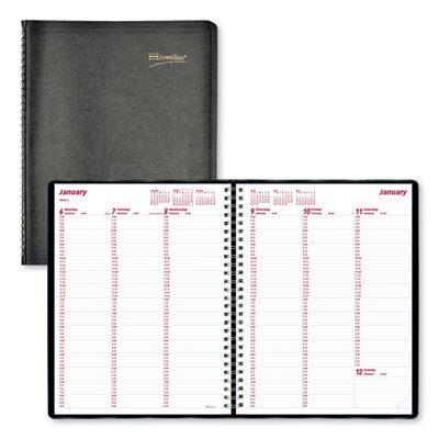 Essential Collection Weekly Appointment Book In Columnar Format, 11 x 8.5, Black Cover, 12-Month (Jan To Dec): 2026