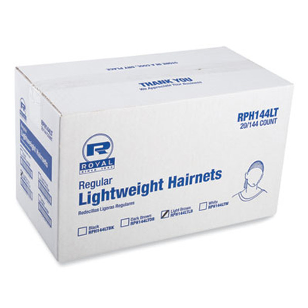 Lightweight Latex-Free Hairnets, Nylon, 24", Light Brown, 144/Box, 20 Boxes/Carton