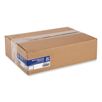 Placemats, Embossed Surface, Scalloped Edges, 13.5" x 9.5", White, 1,000/Carton