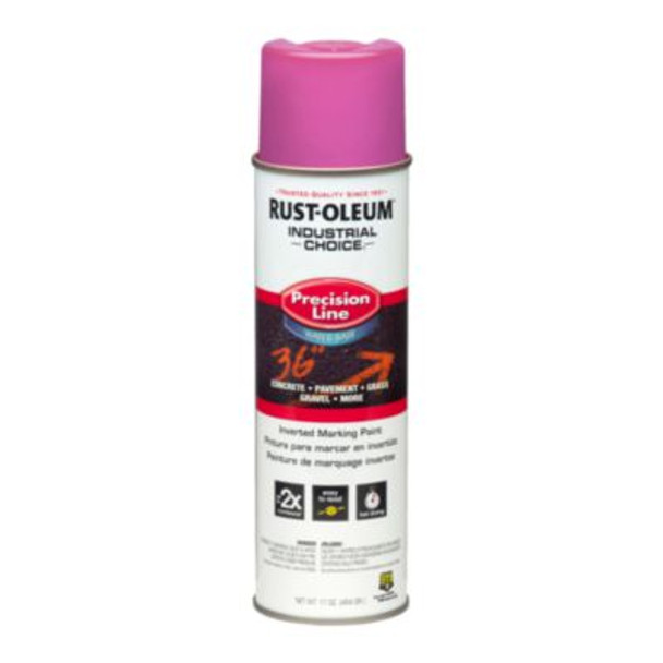 Industrial Choice M1800 System Water-Based Precision Line Marking Paint, Flat Safety Purple, 17 Oz Aerosol Can, 12/Carton