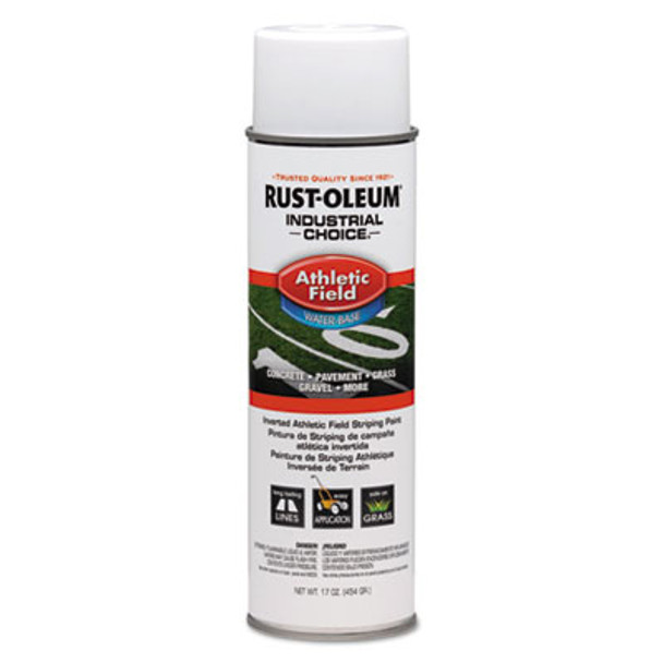 Industrial Choice Athletic Field Inverted Striping Paint, Flat Athletic Inverted White, 17 Oz Aerosol Can, 12/Carton