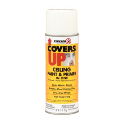 Covers Up Ceiling Paint And Primer, Interior, Flat White, 13 Oz Aerosol Can, 6/Carton