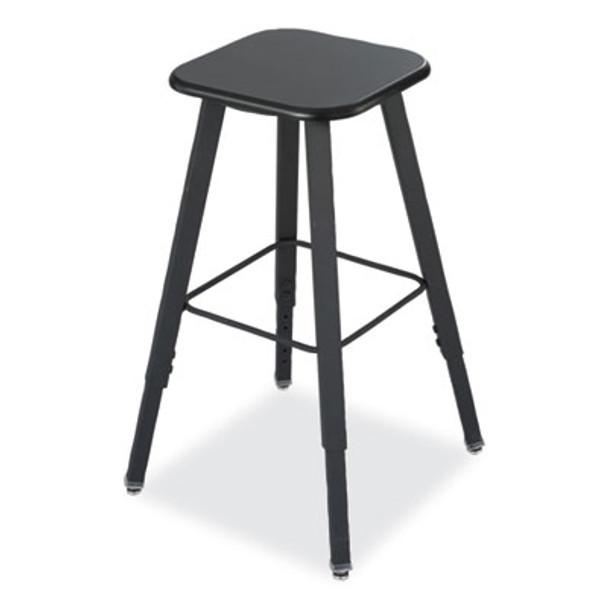 Alphabetter Adjustable-Height Student Stool, Backless, Supports Up To 250 Lb, 35.5" Seat Height, Black