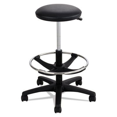 Extended-Height Lab Stool, Backless, Supports Up To 250 Lb, 22" To 32" Seat Height, Black
