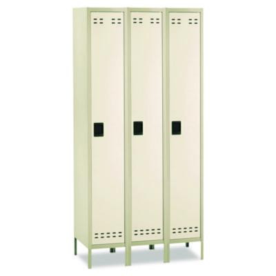 Single-Tier, Three-Column Locker, 36w X 18d X 78h, Two-Tone Tan