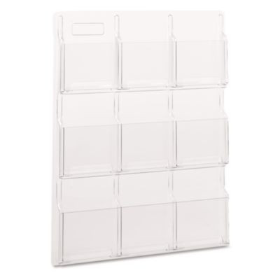 Reveal Clear Literature Displays, 9 Compartments, 30w X 2d X 36.75h, Clear