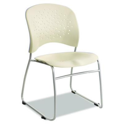 Reve Guest Chair With Sled Base, 19.75" x 23.5" x 33.5", Latte Seat, Latte Back, Silver Base, 2/Carton