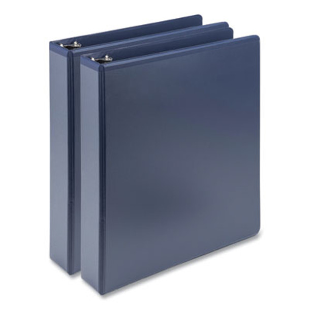 Earth's Choice Plant-Based Boho D-Ring View Binders, 1.5" Capacity, 11 x 8.5, Indigo, 2/Pack