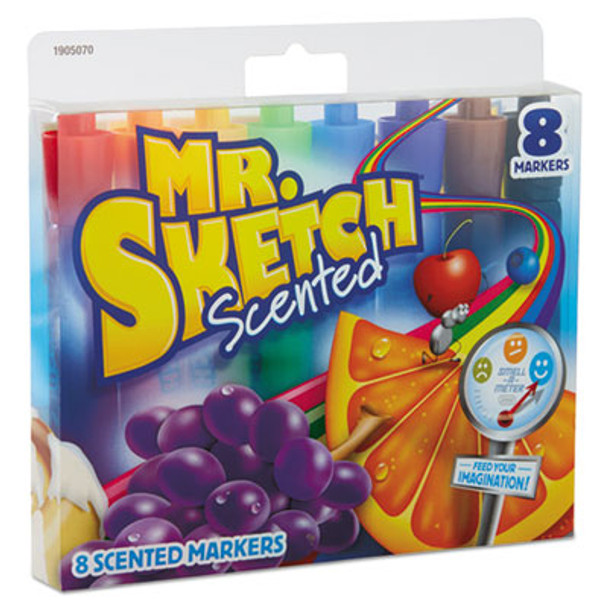 Scented Watercolor Marker, Broad Chisel Tip, Assorted Colors, 8/Set