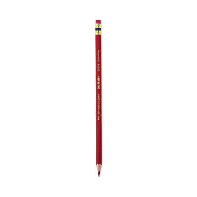 Col-Erase Pencil With Eraser, 0.7 Mm, 2B, Carmine Red Lead, Carmine Red Barrel, Dozen