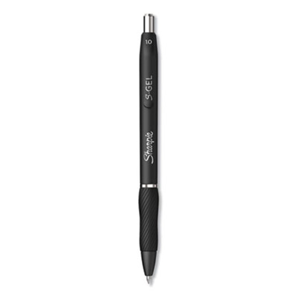 S-Gel High-Performance Gel Pen, Retractable, Bold 1 Mm, Black Ink, Black Barrel, 4/Pack