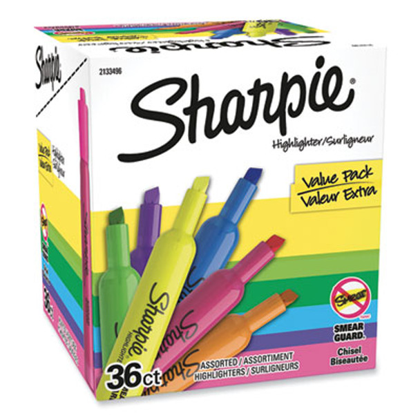 Tank Style Highlighters, Assorted Ink Colors, Chisel-Tip, Assorted Barrel Colors, 36/Pack