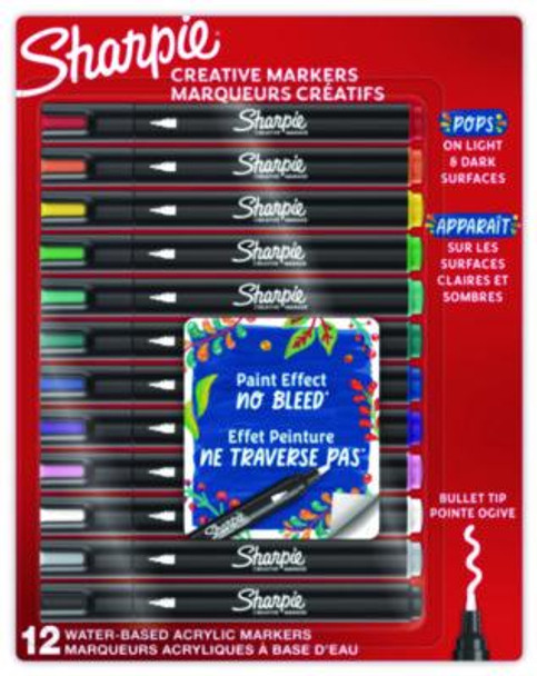 Creative Markers, Medium Bullet Tip, Assorted Colors, 12/Pack