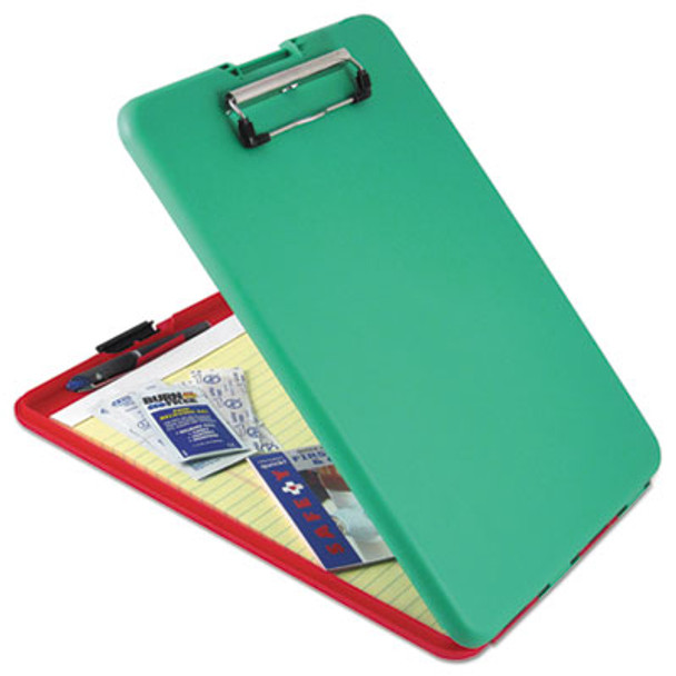 Slimmate Show2Know Safety Organizer, 0.5" Clip Capacity, Holds 8.5 x 11 Sheets, Red/Green