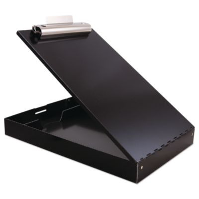 Redi-Rite Aluminum Storage Clipboard, 1" Clip Capacity, Holds 8.5 x 11 Sheets, Black