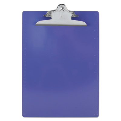 Recycled Plastic Clipboard With Ruler Edge, 1" Clip Capacity, Holds 8.5 x 11 Sheets, Purple