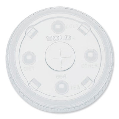 Pete Plastic Flat Straw-Slot Cold Cup Lids, Fits 12 Oz To 24 Oz Cold Cups, Plastic, Clear, 1,000/Carton