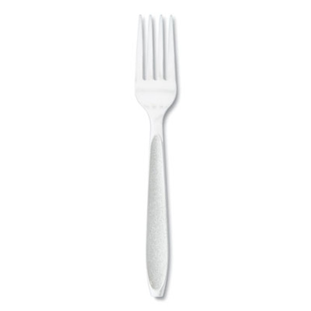 Impress Heavyweight Full-Length Polystyrene Cutlery, Fork, Plastic, White, 100/Box