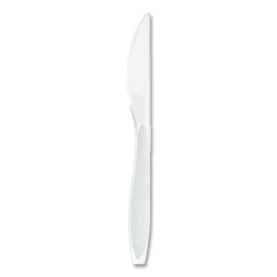 Impress Heavyweight Full-Length Polystyrene Cutlery, Knife, Plastic, White, 100/Box, 10 Boxes/Carton