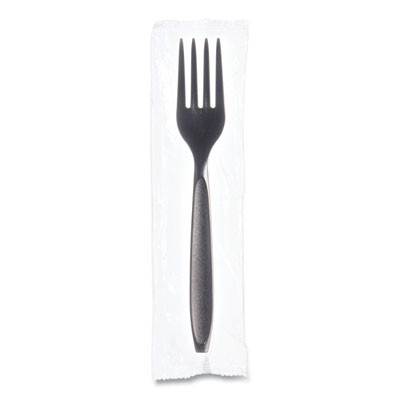 Reliance Mediumweight Cutlery, Fork, Plastic, Black, 1,000/Carton