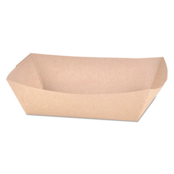 Eco Food Trays, 2.5 Lb Capacity, 6.54 x 4.06 x 1.73, Brown, Paper, 500/Carton