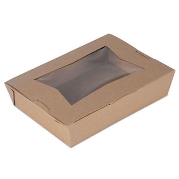 Champpak Window Carryout Boxes, #2, 7.75 x 5.5 x 1.88, Brown, Paper, 200/Carton