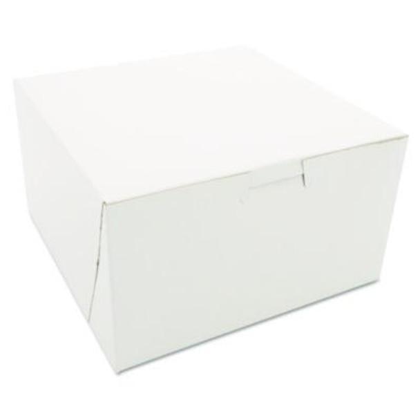 White One-Piece Non-Window Bakery Boxes, 7 x 7 x 4, White, Paper, 250/Carton