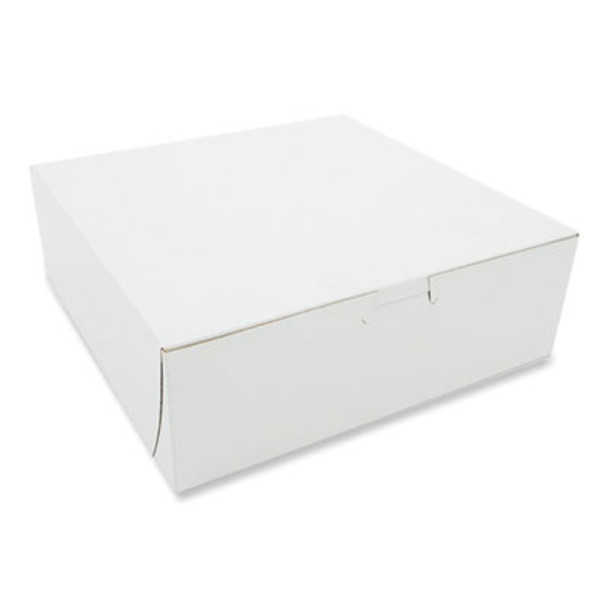 White One-Piece Non-Window Bakery Boxes, 9 x 9 x 3, White, Paper, 250/Carton