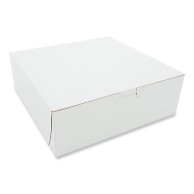 White One-Piece Non-Window Bakery Boxes, 9 x 9 x 3, White, Paper, 250/Carton