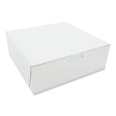 White One-Piece Non-Window Bakery Boxes, 9 x 9 x 3, White, Paper, 250/Carton