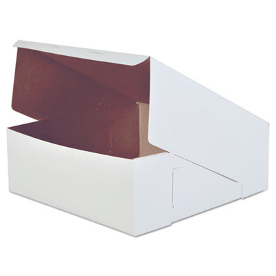 White One-Piece Non-Window Bakery Boxes, 14 x 14 x 5, White, Paper, 50/Carton