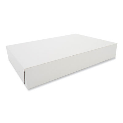 Clay-Coated Donut Boxes, 16 x 11.5 x 2.5, White, Paper, 100/Carton