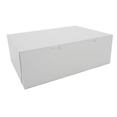 White One-Piece Non-Window Bakery Boxes, 15 x 11 x 5, White, Paper, 100/Carton