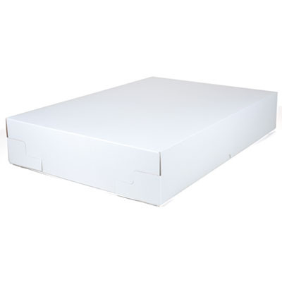 White One-Piece Non-Window Bakery Boxes, 25 x 17 x 4.5, White, Paper, 25/Carton