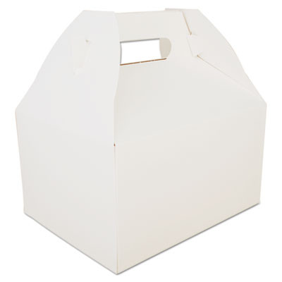 Carryout Barn Boxes, 9.06 x 7.06 x 5, White, Paper, 125/Carton