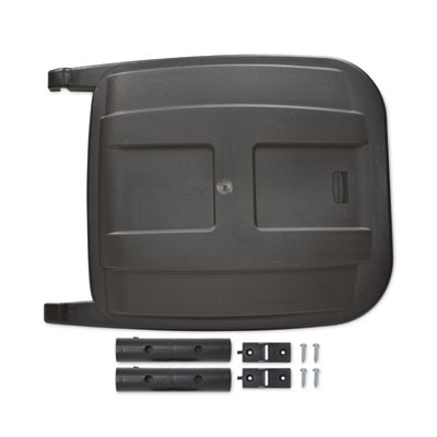 50 Gallon Rollout Container Replacement Lid, 24 x 28.5 x 2.5, Black