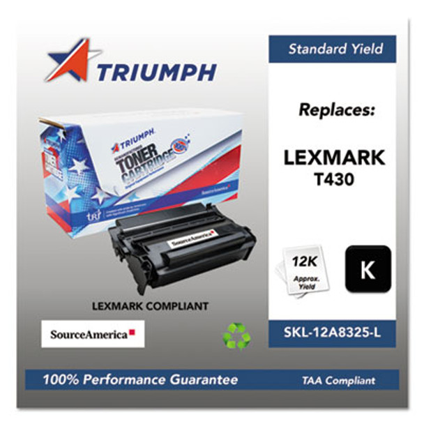 751000Nsh0384 Remanufactured 12a8425 High-Yield Toner, 12,000 Page-Yield, Black