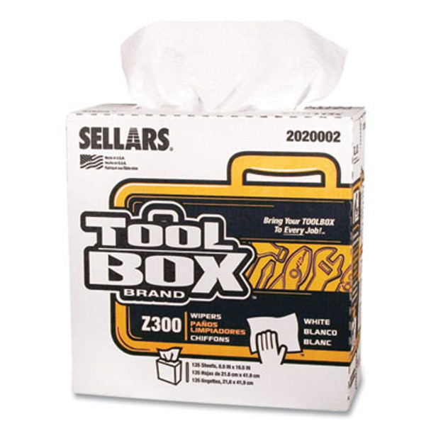 Z300 Pop-Up Wipers, 1-Ply, 8.5 x 16.5, White, 8/Carton