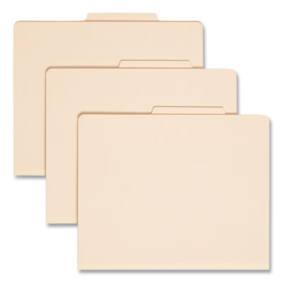Four-Section Top Tab Classification Folders, 2/5-Cut Tab, Expands 2", 1 Divider, 4 Fasteners, Letter Size, Manila, 10/Box