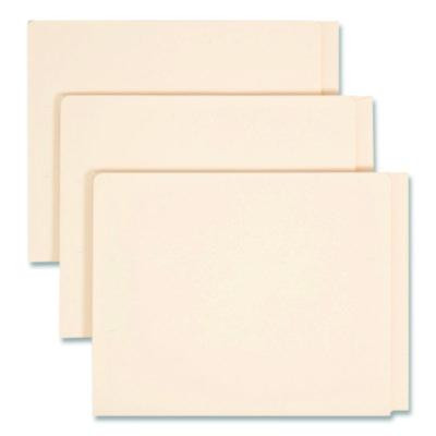 Heavyweight Manila End Tab Fastener Folders With Pocket, Straight Tab, Expands 0.75", 2 Fasteners, Letter Size, Manila, 50/Bx