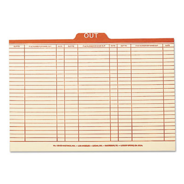 Manila Out Guides, Printed Form Style, 1/5-Cut Top Tab, Out, 8.5 X 14, Manila, 100/Box