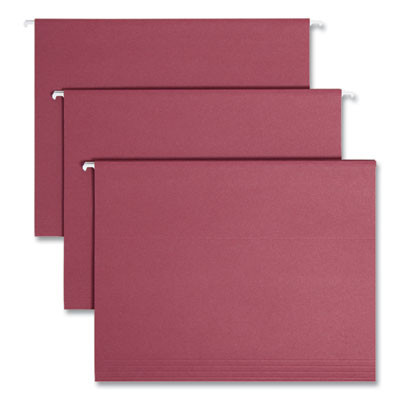 Colored Hanging File Folders With 1/5 Cut Tabs, Letter Size, 1/5-Cut Tabs, Maroon, 25/Box