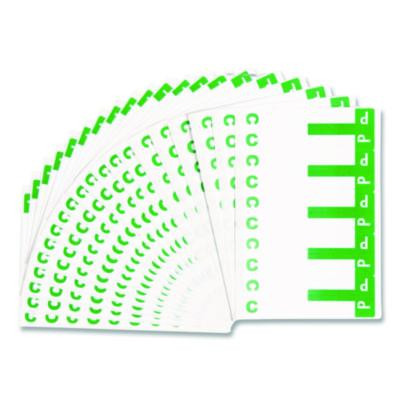 Alphaz Color-Coded First Letter Combo Alpha Labels, C/p, 1.16 X 3.63, Dark Green/White, 5/Sheet, 20 Sheets/Pack