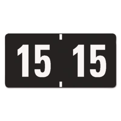 Yearly End Tab File Folder Labels, 15, 0.75 X 1.5, Black, 500/Roll