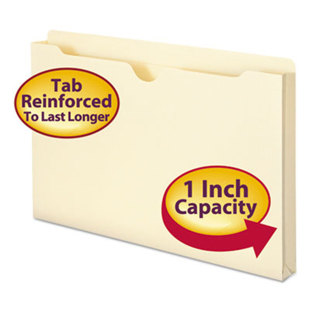 Manila File Jackets, 2-Ply Straight Tab, Legal-Size, Manila, 50/Box