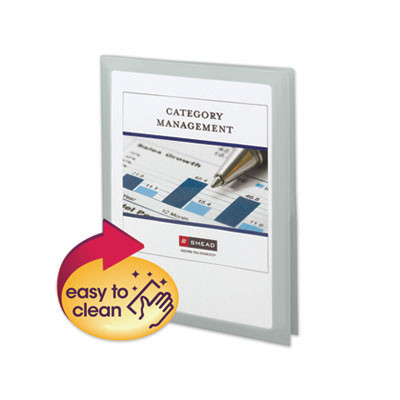 Frame View Poly Two-Pocket Folder, Accommodates (100) 11 x 8.5 Sheets, Clear/Oyster, 5/Pack