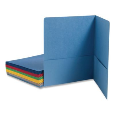Two-Pocket Folders, Accommodates (100) 11 x 8.5 Sheets, Assorted Colors, 25/Box