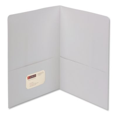 Two-Pocket Folders, Accommodates (100) 11 x 8.5 Sheets, White, 25/Box